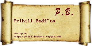Pribill Beáta névjegykártya